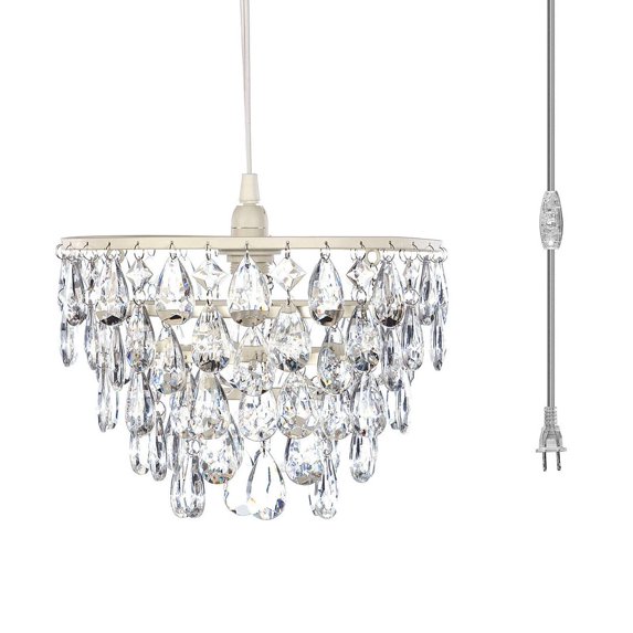 Gypsy Color Acrylic Dome Chandelier, Clear 1 Light Plug-in