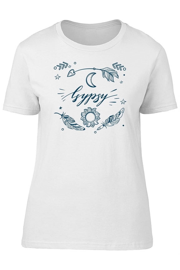 Gypsy Cute Boho Floral Quote T-Shirt Women -Image by Shutterstock, Female Large