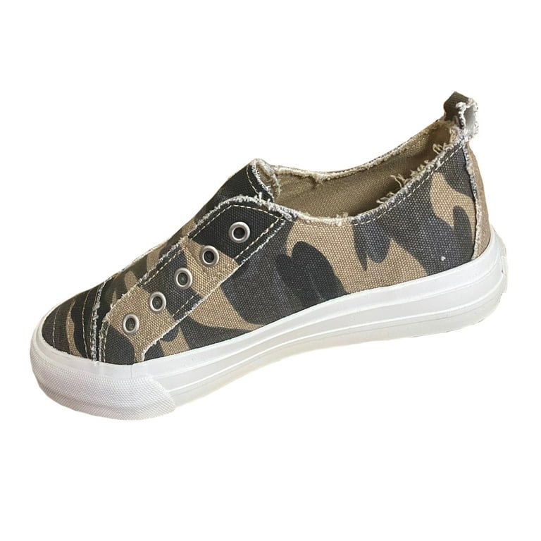 Gypsy Jazz Womens Adalyn Canvas Slip On Fashion Sneaker (Camo,
