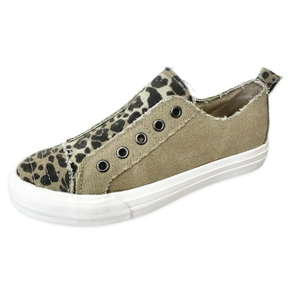 Gypsy Jazz Womens Adalyn Canvas Slip On Fashion Sneaker (Leopard, 6)