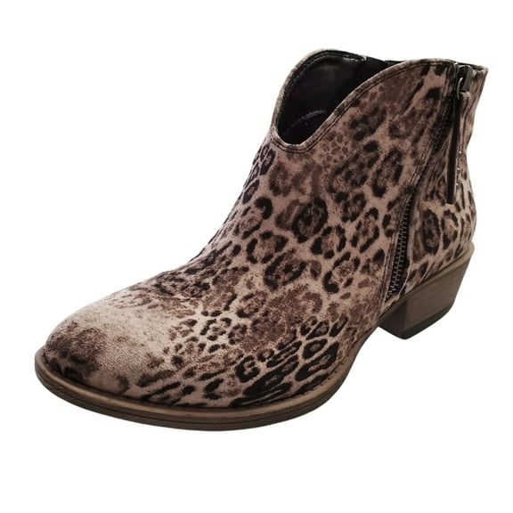Gypsy Jazz Womens Divine Animal Print Ankle Booties (Light Taupe, 6.5)