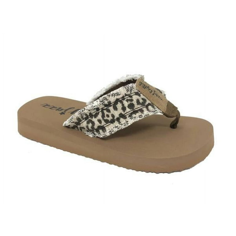 Gypsy Jazz Womens GJazz Frayed Top Fashion Flip Flop Sandal (Cream