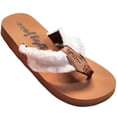 thumbnail image 1 of Gypsy Jazz Womens GJazz Frayed Top Fashion Flip Flop Sandal (White, 10), 1 of 1