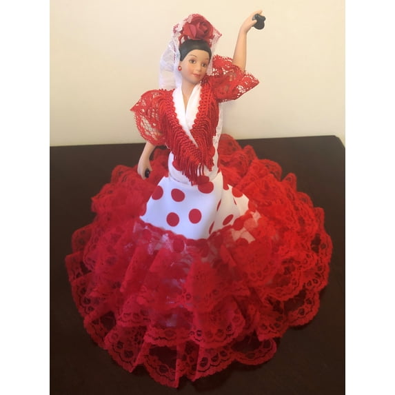 Gypsy Porcelain Doll. Flamenco Dancer Doll. Gift, Decoration, Collection Doll. Made in Spain. New. 10 inch/25 cm