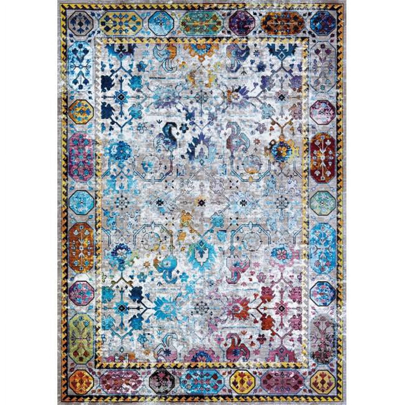 Gypsy Retro Damsel Ivory-Mushroom-Multi Area Rug - Multiple Sizes ...