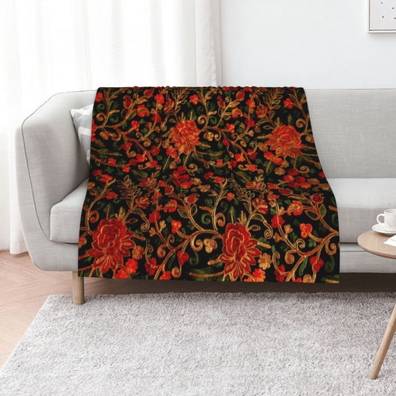 Gypsy Rose Boho Kashmir Throw Blanket Picnic christmas decoration warm ...
