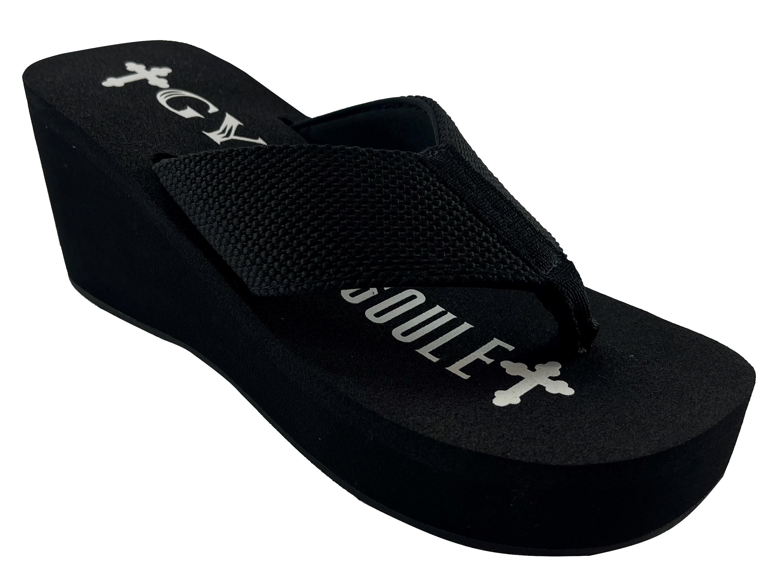 Gypsy Soule Platform Heel Thong Sandals 3in Wedge Heel Comfort