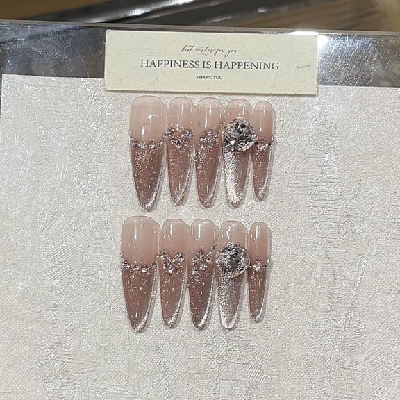 [Gypsy Star Zirconium] Pure desire and gentle wind burst cherry blossom powder side light cat eye powder zirconium broken diamond wearing armor
