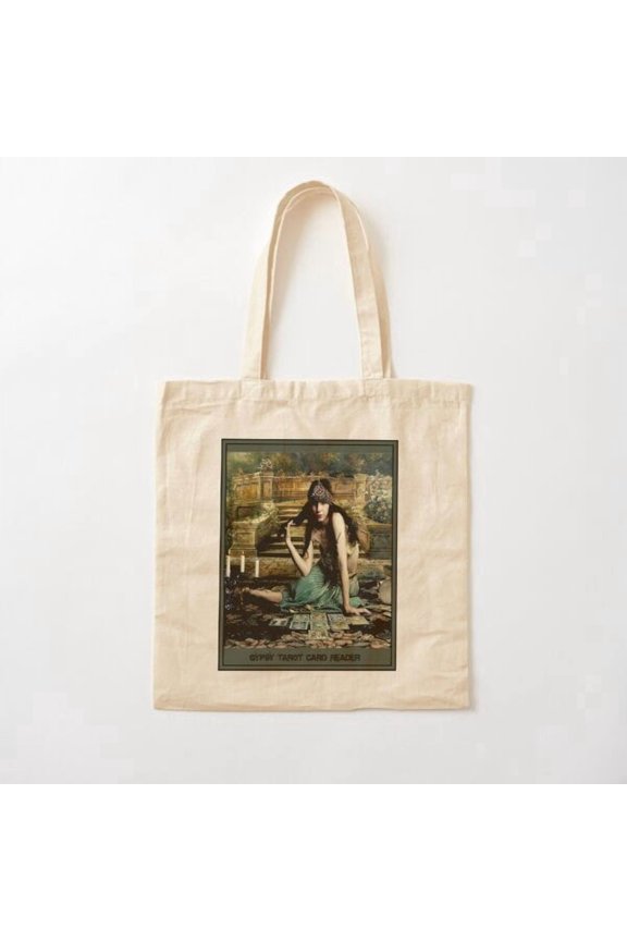 Gypsy Tarot Card Reader, Vintage Canvas Canvas Tote Bags, Reusable Shopping Bag