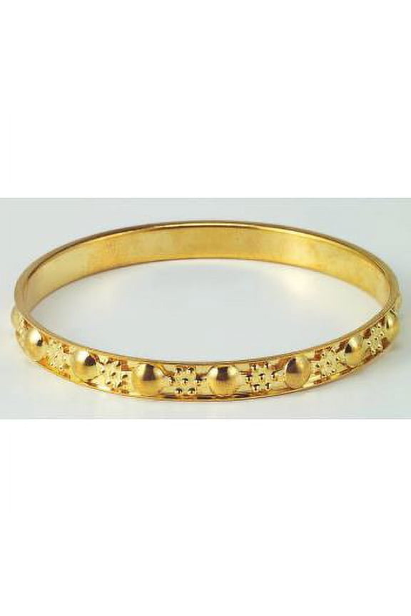 Gypsy Thin Gold Studded Bangle Bracelet