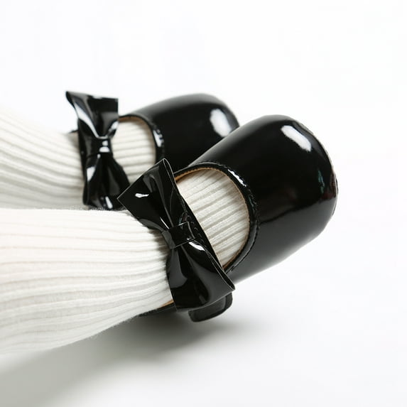 Gyratedream 0-18M Baby Girl Princess Bow Crib Shoes Patent Leather Party Dress Outfit Shoes