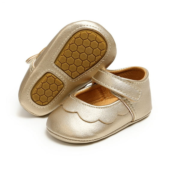 Gyratedream 0-18M Infant Baby Girl PU Leather Soft Crib Anti-slip First Walkers Shoes