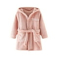 thumbnail image 1 of Gyratedream 1-6T Baby Girls Boys Solid Color Flannel Warm Hooded Bathrobe Sleepwear, 1 of 3