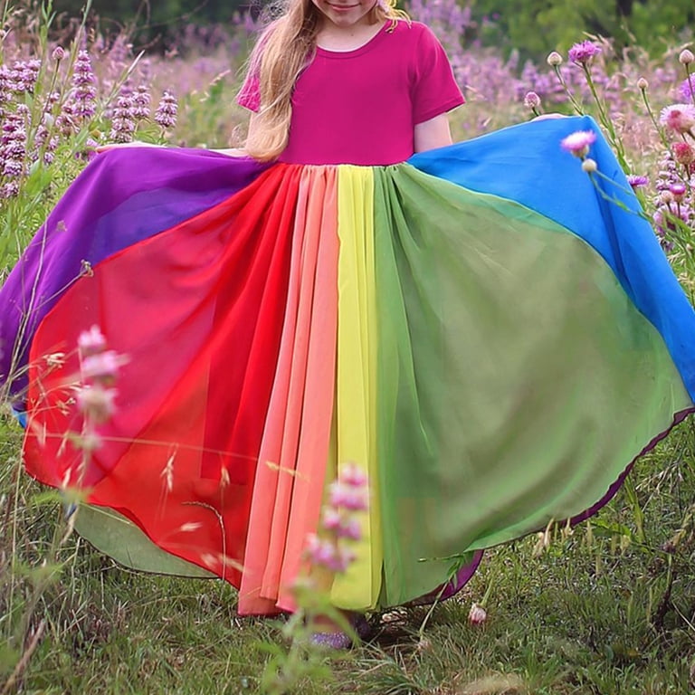 Gyratedream 1-6T Baby Girls Patchwork Rainbow Lace Dress Full Length Sun Dress - Walmart.com Gyratedream 1-6T Baby Girls Patchwork Rainbow Lace Dress Full Length Sun Dress - Walmart.com