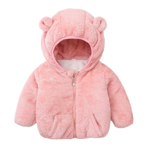 Gyratedream 1-6T Toddler Kids Baby Girls Boys Fluffy Warm Bear Ear Hooded Coat Jacket
