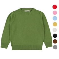 Gyratedream 1-7T Kid Girl Boy Solid Color Crewneck Pullover Sweater Knit Shirts