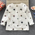 thumbnail image 1 of Gyratedream 1-8Y Spring Kids Baby Girl Long Sleeve Embroidered Floral Blouse Shirt Tops, 1 of 5