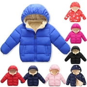 GYRATEDREAM 2-6T Toddler Kids Little Boy Girl Winter Down Coat Fleece Lined Hooded Jacket