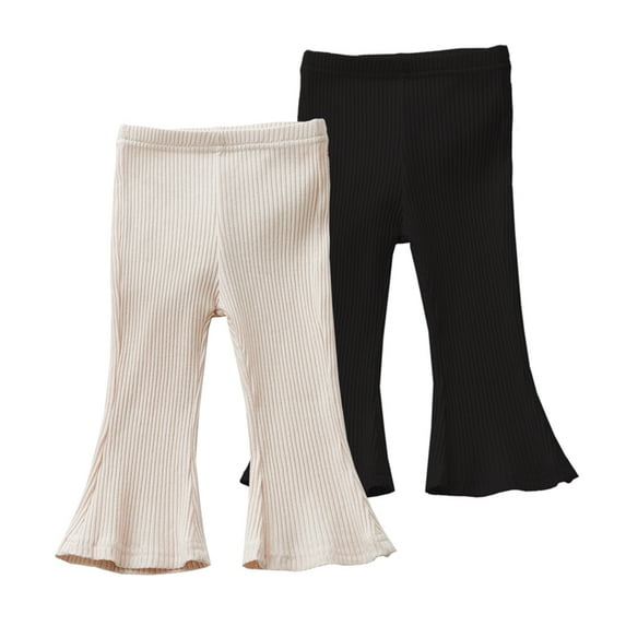 Gyratedream 2-Pack Toddler Girls Bell Bottoms Kids Leggings Bell-Bottomed Flare Pants Trousers