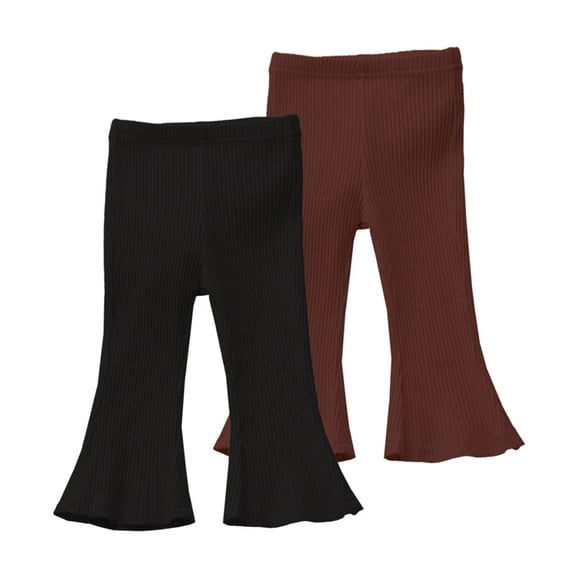 Gyratedream 2-Pack Toddler Girls Bell Bottoms Kids Leggings Bell-Bottomed Flare Pants Trousers