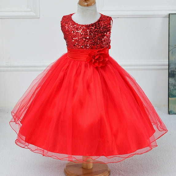 Gyratedream 3-10Y Little Baby Girls Lace Tulle Wedding Birthday Party Grown Princess Dress
