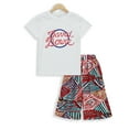 thumbnail image 1 of Gyratedream 3-13Y Little Big Girls White T Shirt Boho Wide Trouser 2PCS Summer Outfits, 1 of 8