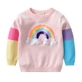 thumbnail image 1 of Gyratedream Autumn and Winter Long Sleeve Knitted Sweater for Girls Rainbow Pullover Cotton Outerwear, 1 of 4