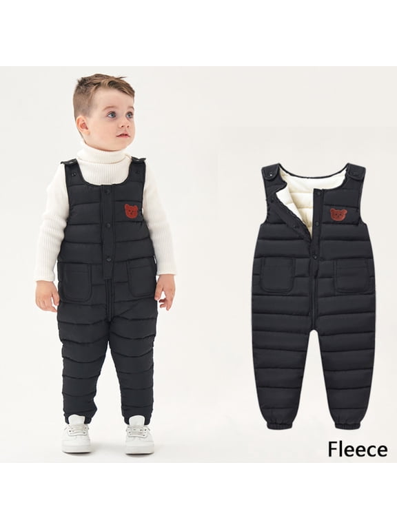 Baby Boys Girls Winter Down Snow Pants Overalls Snowsuit Toddler Warm Lightweight Down Jumpsuit Bib Pants