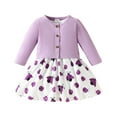 thumbnail image 1 of Gyratedream Baby Girl Fall Solid Color Long Sleeve Cardigan Jacket Beetle Sleeveless Dress Ladybug Printed Suit Skirt Outfits 6Months-3Years, 1 of 11