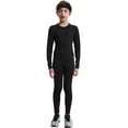 thumbnail image 1 of Gyratedream Boys Athletic Base Layer Compression Underwear Set Long Sleeve Shirts and Running Pants Tights 2 Pcs Set, 1 of 6