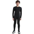 thumbnail image 1 of Gyratedream Boys Athletic Base Layer Compression Underwear Set Long Sleeve Shirts and Running Pants Tights 2 Pcs Set, 1 of 7