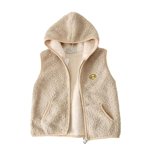 Gyratedream Boys Girls Winter Hooded Puffer Vest Padded with Fleece Lightweight Sleeveless Warm Jacket Waistcoat