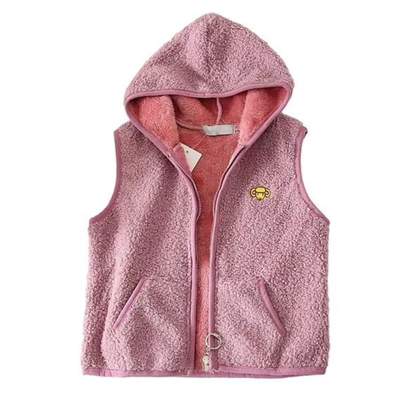 Gyratedream Boys Girls Winter Hooded Puffer Vest Padded with Fleece Lightweight Sleeveless Warm Jacket Waistcoat