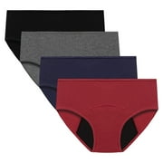 Gyratedream Girls' Cotton Physiological Pants Menstrual Period Children' Anti-Side-Leakage Hygiene Underwear Pack of 4