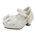 thumbnail image 1 of Gyratedream Girls Flower Bow-Knot Dress Shoes Kid Toddler Bridesmaids Wedding Party Heel Mary Jane Princess Shoes Flats, 1 of 8