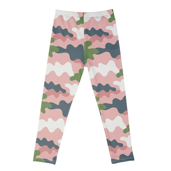 Gyratedream Girls Leggings, Girls Active Workout Camouflage Print Leggings Casual Yoga Pants Tights Trousers for 7-8 Years White