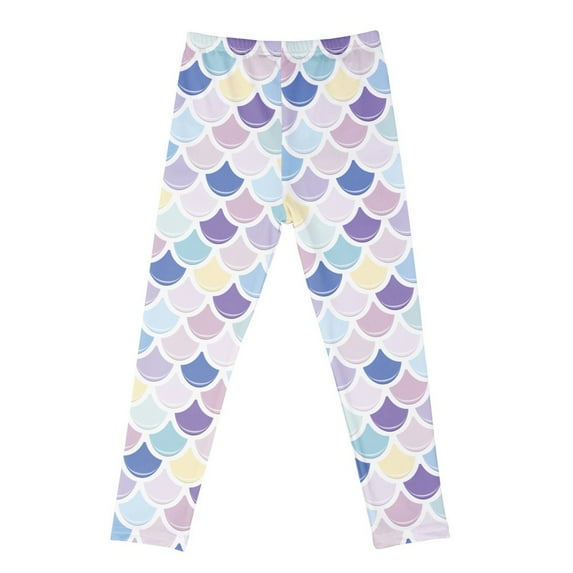 Gyratedream Girls Leggings, Girls Active Workout Scale Print Leggings Casual Yoga Pants Tights Trousers for 9-10 Years Multi-Color