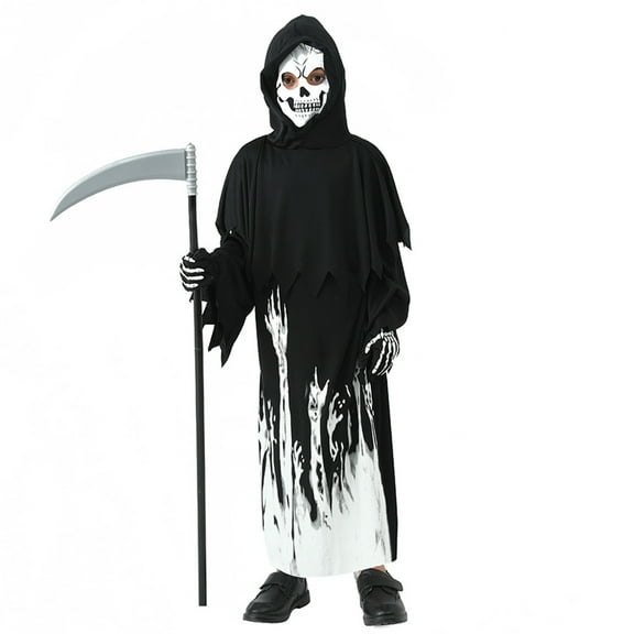 Gyratedream Halloween Children'S Grim Reaper Cloak Glow-In-The-Dark Coating Cosplay Role-Play Performance Costumes