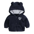 thumbnail image 1 of Gyratedream Infant Baby Boys Girls Cartoon Fleece Hooded Jacket Coat with Ears Warm Fall Winter Outerwear, 1 of 1