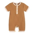 thumbnail image 1 of Gyratedream Infant Baby Boys Girls One Piece Romper Solid Ribbed Jumpsuit Button Jumpsuits Summer Outfit Clothes, 1 of 9