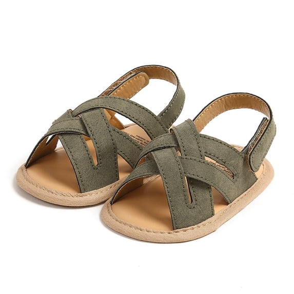 Gyratedream Infant Baby Girls Boys Sandals Summer Crib Shoes Toddler Pu Leather Sole Dress Flats First Walker Shoes 0-18M