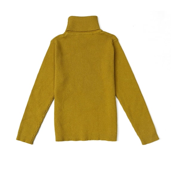 Gyratedream Little Baby Turtleneck Long Sleeve Sweater Parent-Child Solid Colour Warm Pullover Base Tops