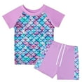 thumbnail image 1 of Gyratedream Little Girls 2-Piece Swimsuit Set Short Sleeve Top Short Pants Bathing Suit with UPF 50+ Sun Protection, 1 of 7