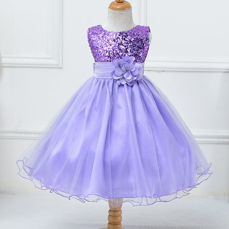 Gyratedream Little Girls Big Kids Sequins Flower Lace Tulle Dress