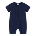 thumbnail image 1 of Gyratedream Newborn Baby Boy Girl Short Sleeve Rompers Bodysuit One Piece Zipper Jumpsuit Summer Outfit Clothes, 1 of 4