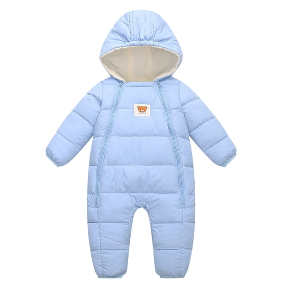 Gyratedream Newborn Baby Girl Boy Warm Fleece Hooded Puffer Snowsuit Winter Onesie Outwear