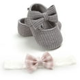 thumbnail image 1 of Gyratedream Newborn Baby Girl Shoes Headband,Infant Toddler Soft Sole Crib Princess Shoes, 1 of 5