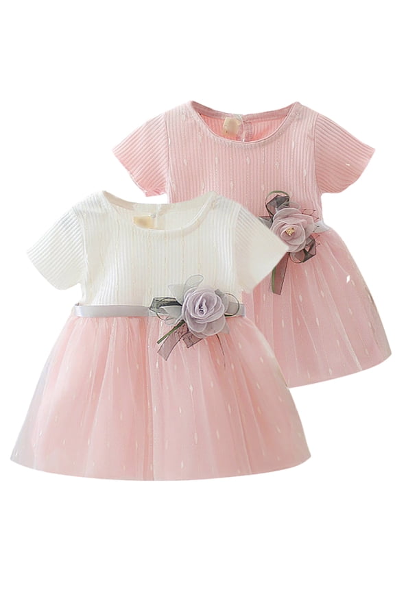 Newborn Baby Girls Princess Dresses Flower Kid Tutu Wedding Party Gown Dress