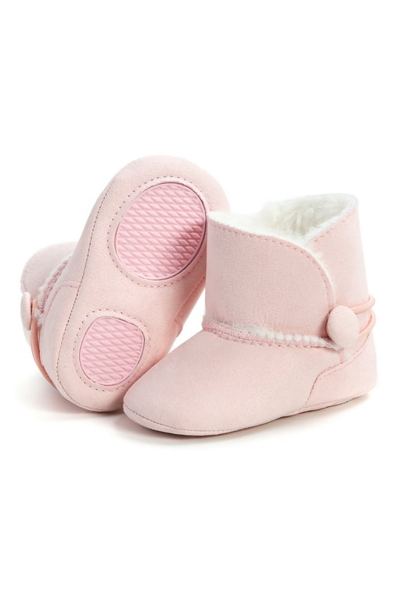 Newborn Toddler Fur Warm Snow Boots Winter Shoes Baby Girls Boys First Walkers Anti-slip Shoes for 0-18M