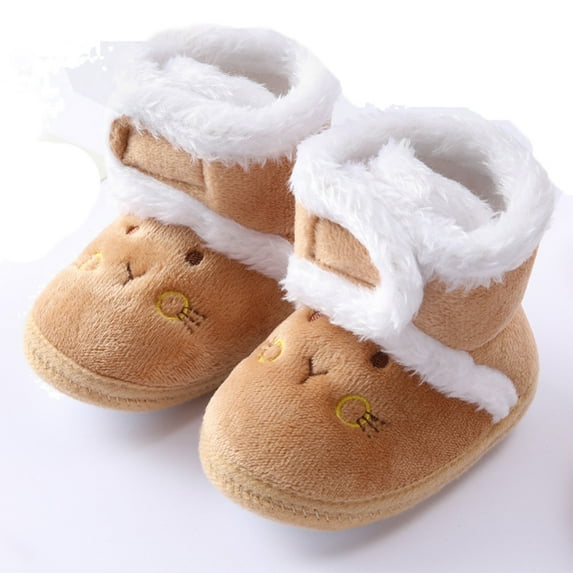 Gyratedream Newborn Toddler Warm Snow Boots Cartoon Bear Winter Shoes Baby Girls Boys Prewalker Anti-slip Shoes for 0-18M